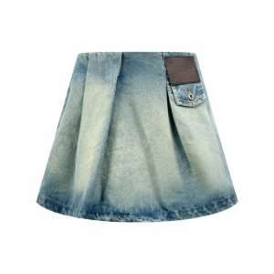 2026 Women’s Way Leather Denim Mini Skirt (EE417)