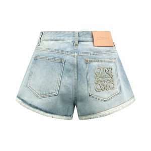 2026 Women’s Way Embroidered Leather Denim Shorts (EE422)